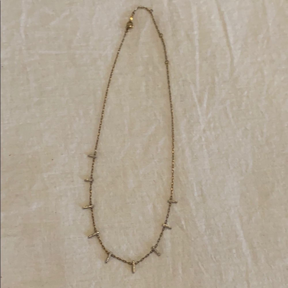 Nadri gold and diamond bar necklace